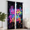 2 Pcs   Versatile Polyester Transparent Curtains for Home Decoration Vibrant Slime Graffiti for Use In Bedrooms and Living Rooms