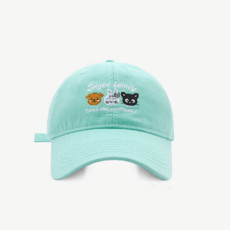 Embroidered Cartoon Cute Baseball Cap Wide Brim Cap Stylish Material Durable