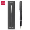 Deli F/EF Tip Fountain Pens 0.5MM Black High Quality Business Student Writing Word Practice Ink For Adult Caneta School Office