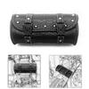 Black PU Leather Motorcycle Scooter Saddle Fork Roll Barrel Tool Bag Universal