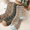 Print Cotton Middle Tube Hosiery Korean Style Socks Girls Jacquard Socks College Style Hosiery
