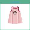 Girl Summer Cotton Sleeveless Dress With Cute Print For Kids Playwear