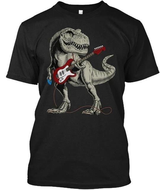 

Guitar-dinosaur Playing Guitar T shirt Made in the USA Size S to 5XL M