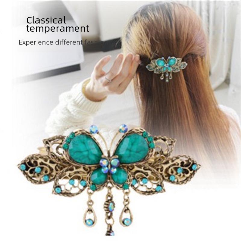 Classic Retro Butterfly Tassel Alloy Hairpin Clip