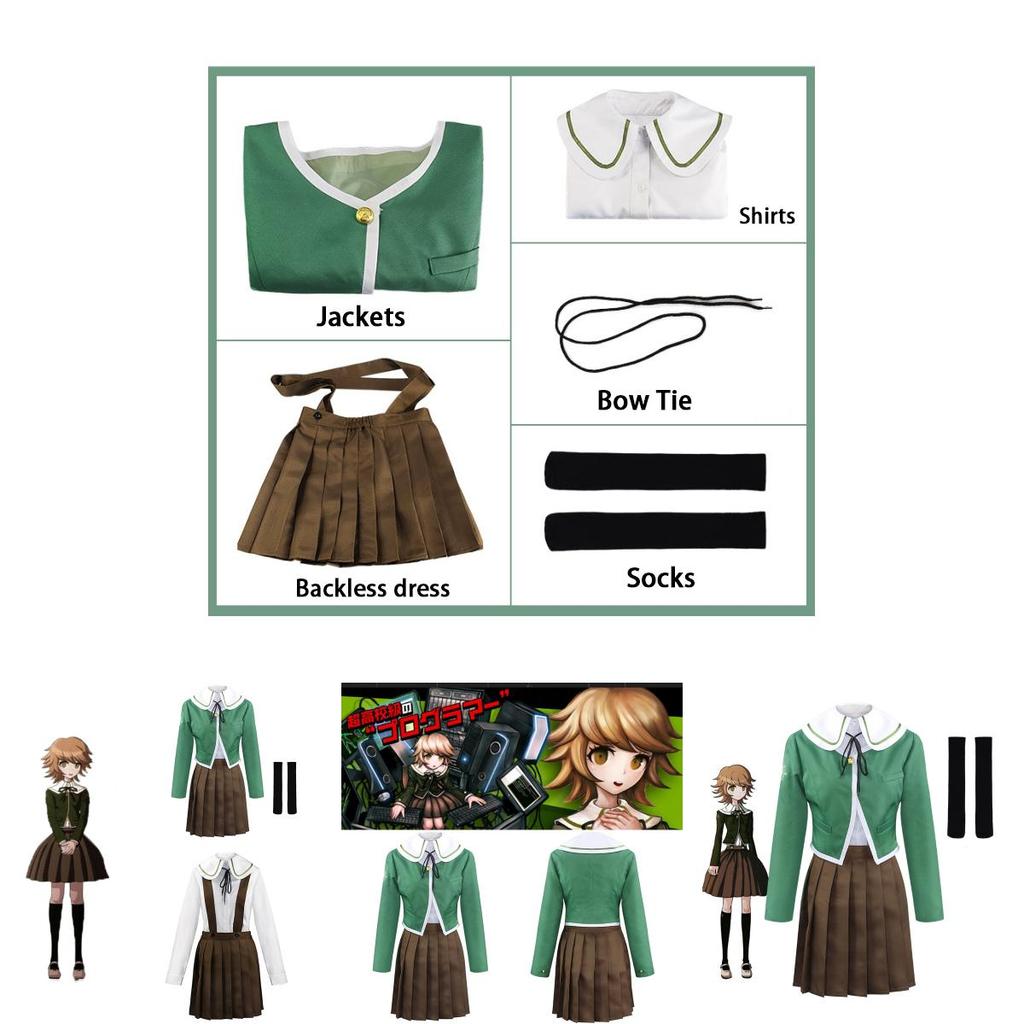 Cos-animefly Chihiro Fujisaki Cosplay Costume School Uniform Dress For Girls