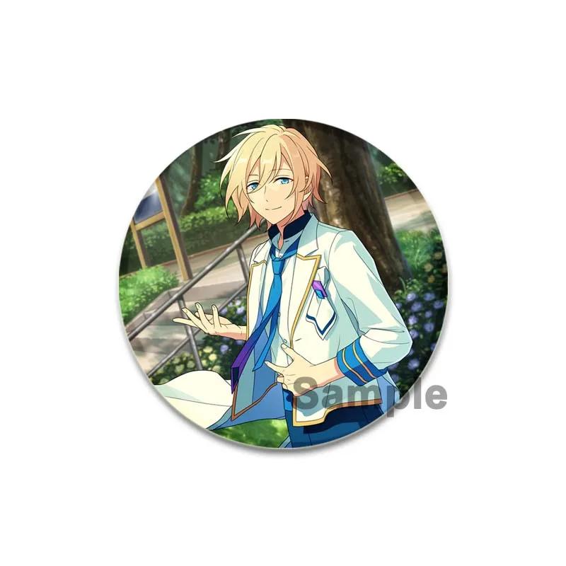 32/44/58mm Ensemble Stars Idol Round Brooch Cartoon Cosplay Badge Icons Lapel Pins for Backpack Gifts Eichi Tenshouin