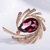 Green and Red Rotating Crystal Chest Flower Light Luxury Versatile Brooch
