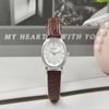 Oval Women's Leather Strap Quartz Watch – Elegant and Stylish Design