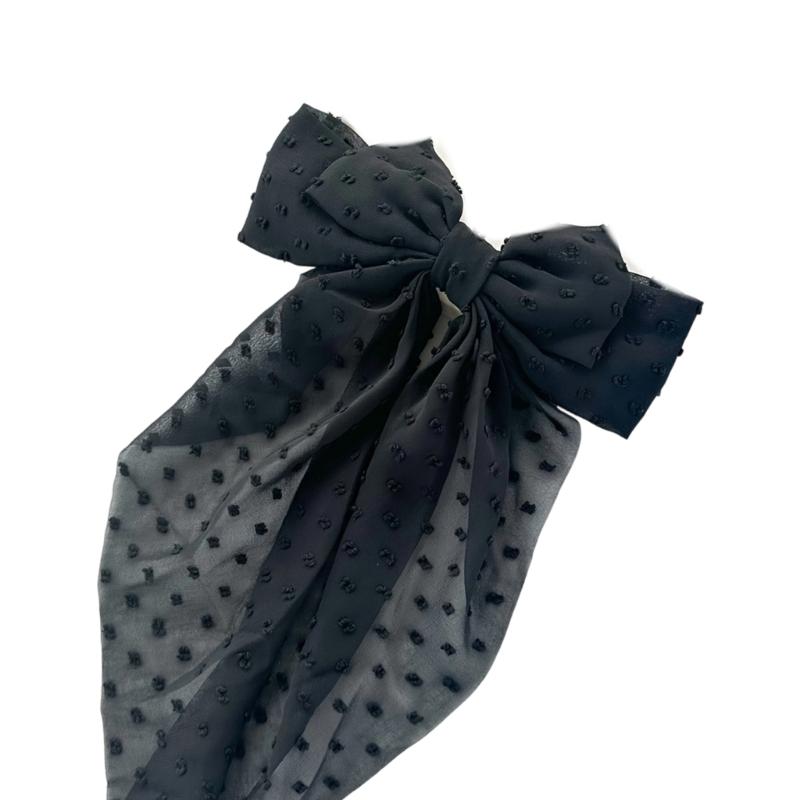 

Fashionable Large Bows Hair Clip for Women Having Strong Spring Clip Hairpin for Daily and Party Wear Multiple Color чорний