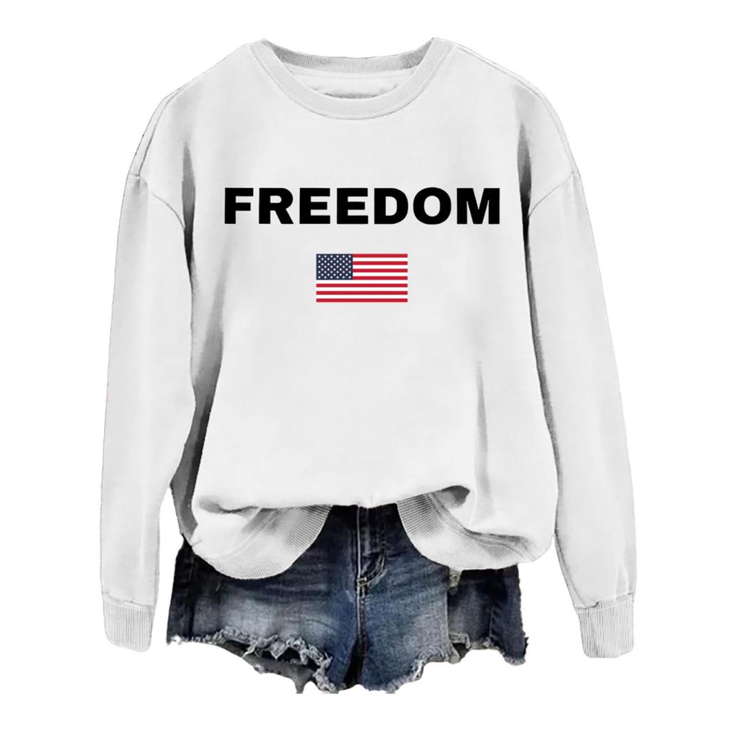 Women's Fashionable Casual Round Neck Loose Printed Long Sleeved Sweatshirt
