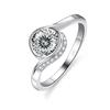 Bague Ringen S925 Pure Inlaid 1ct D Color Moissanite Roundabout Bag Series Women's Simple Closed Ring