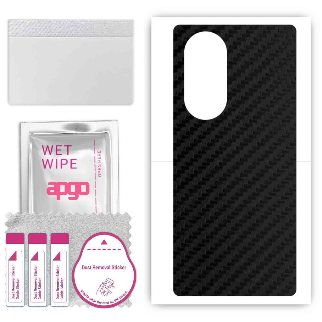 apgo Sticker protector de piele pentru spate compatibil cu Huawei nova 8 Pro 5G, Folie Wrap, Folie, Vinil - Model Negru Carbon