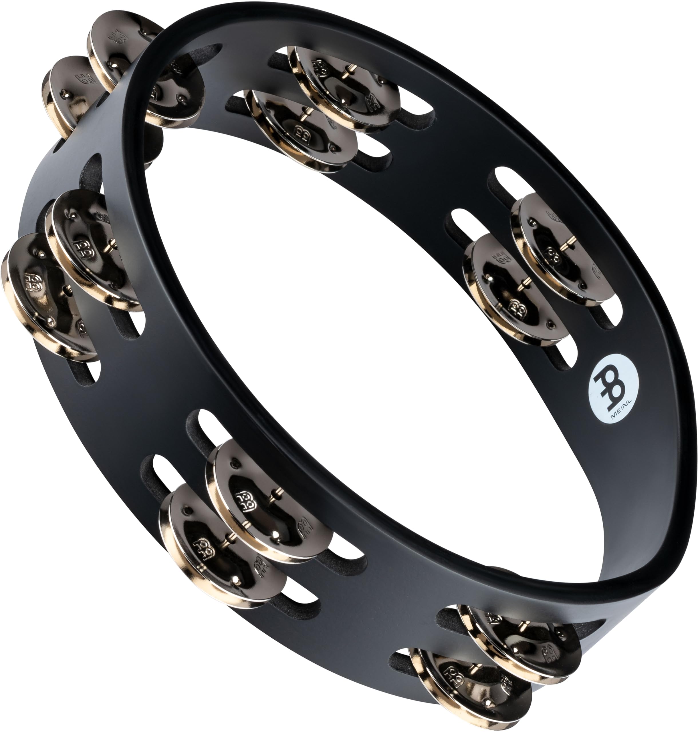 Компактный деревянный бубен MEINL Percussion с никелированными стальными бубенцами, 2 ряда, CTA2S-BK [Официальный японский продукт]