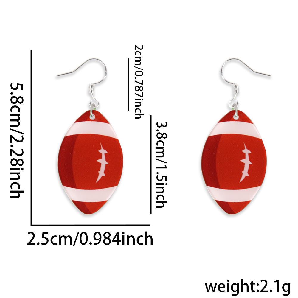 Creative 2D Acrylic Sports Earrings: Football, Basketball, Tennis, Baseball, Rugby