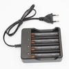 4-Slot 18650 Lithium Battery Charger with Cable for Strong Light Flashlights, 4.2V, US/EU Plug