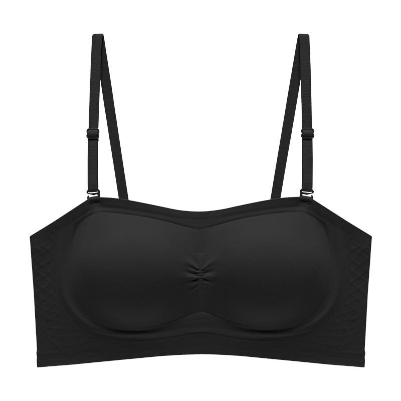 

Beautiful back, no shoulder straps, non-slip and non-marking underwear, small breasts gathered, anti-sagging, no steel ring, anti-light bra cover. XL 38/85 чорний
