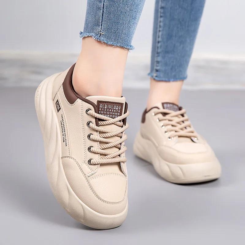 Selling New Fashionable and Versatile Casual for Women Wear-resistant Board Shoes Lightweight Soft Soled White Shoes
