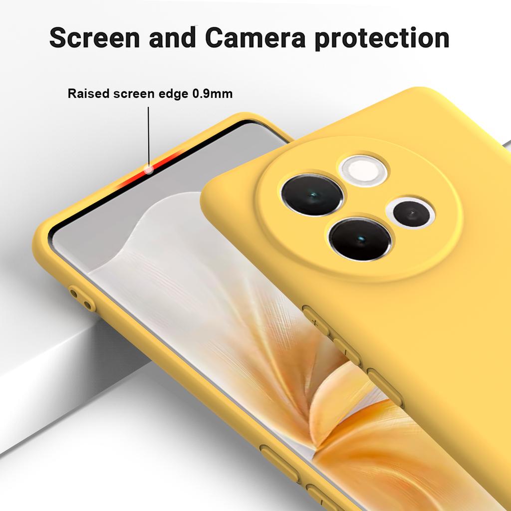 For vivo V40 Lite 5G Case Liquid Silicone Anti-Scratch Phone Cover with Hand Strap