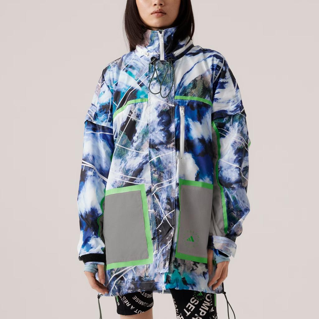 Adidas X Stella McCartney Truenature Packable Printed Retro Sports Jacket Women Jacket Light-Blue HT1122