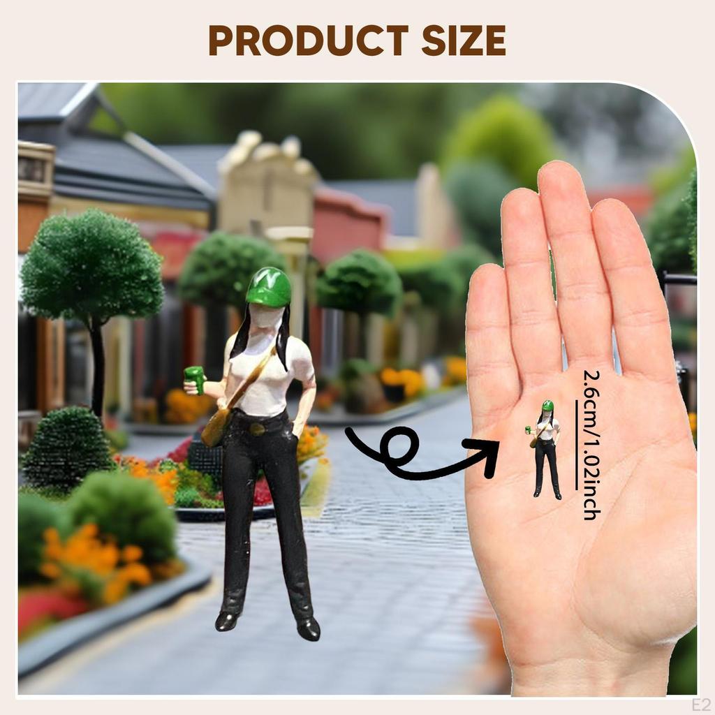 1/64 Female Figure Model Miniature Architectural Piece for Scene Creation