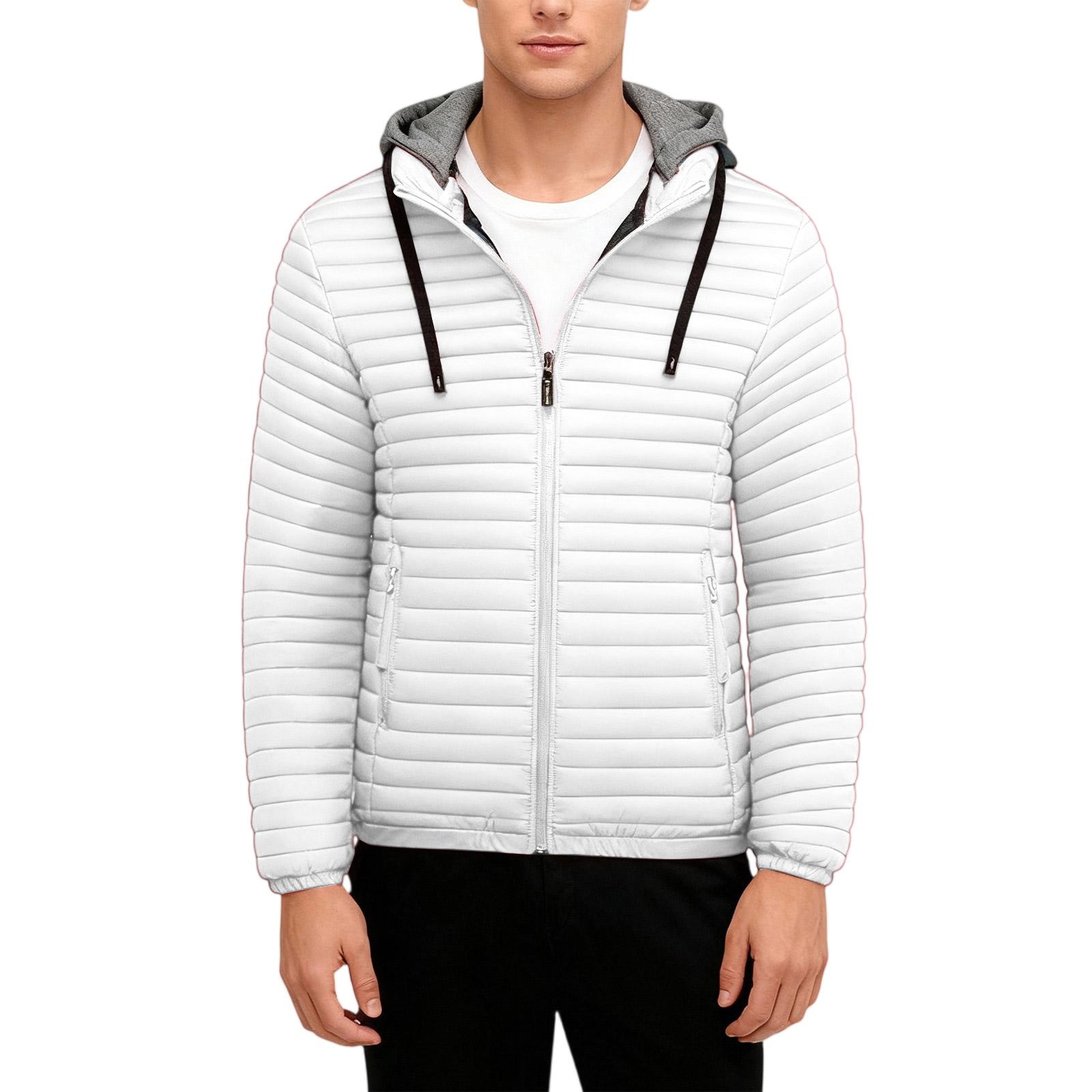 

Men s Leisure Thin And Light Pork Rib Garment Hooded Hood Cotton-Padded Jacket Coat XL белый