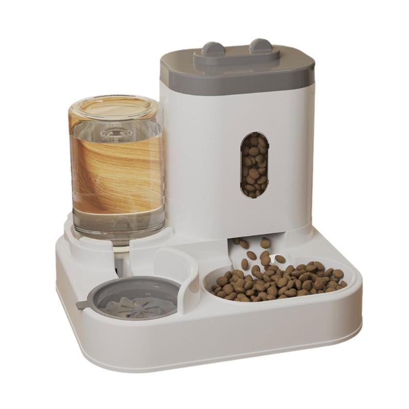 2 in 1 Practical Dog Water Food Bowl Water Dispenser for Pet Cats Lovely Dog Feeder Large Capacity Food Container Bowl