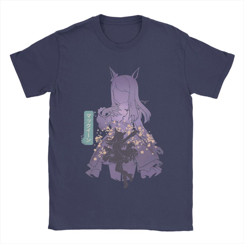 Awesome Mejiro McQueen Uma Musume Anime TShirts for Unisex Crew Neck Pure Cotton T Shirts Short Sleeve Tees Summer Clothes