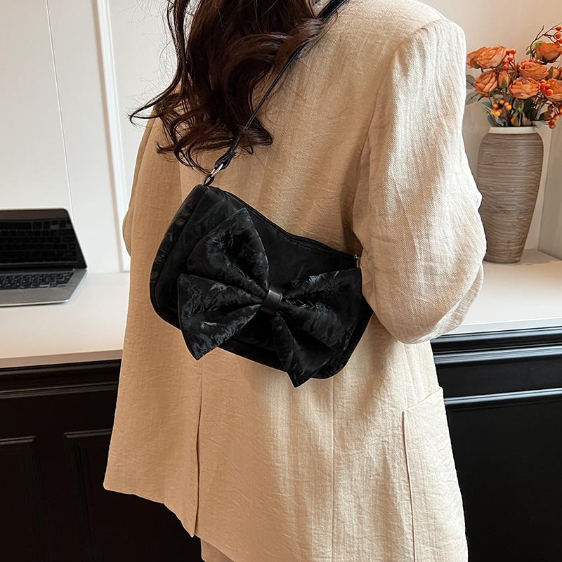 Bow design fabric crossbody bag shoulder bag women's mother  new lowest price cost-effective high solid color fashion