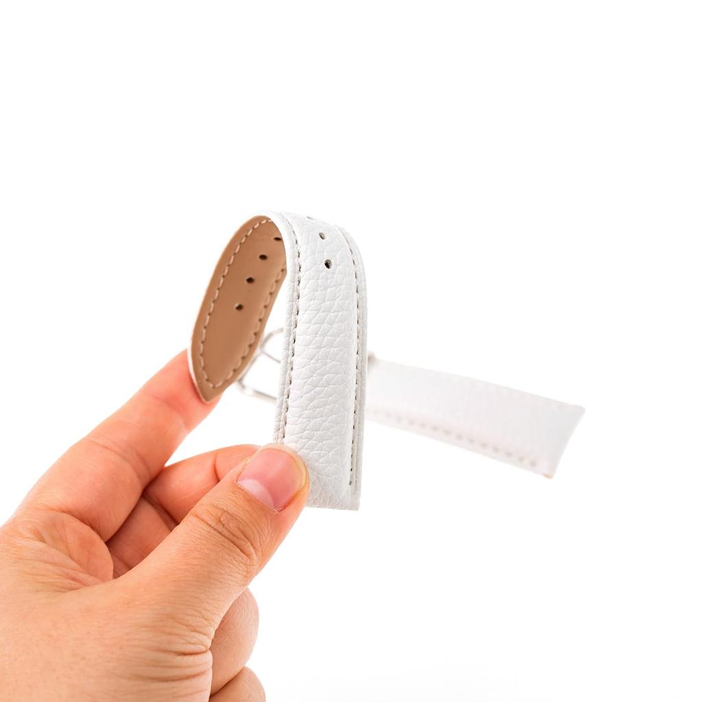 Jumpsunfun Genuine Leather Watch Strap, Calf Leather Watch Strap, Replacement Bell, 14mmWhite (Includes Instructions, Replacement Tool, and Spring