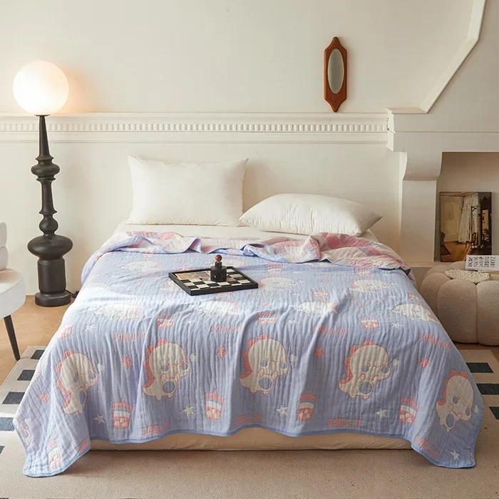 New Class a Cotton Is Not Easy to Shrink 6 Layers Gauze Blanket Towel Blanket Summer Blanket