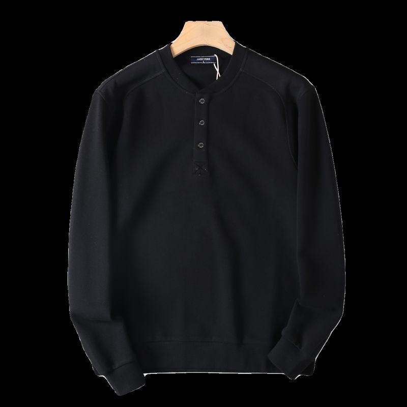 American Retro Casual Wind Henry Collar Spring & Fall Pullover Sweatshirt Men Export High Street Fashionable Thickened All-Matching Tops