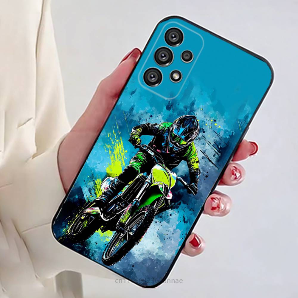 

Motorcycle Rider Phone Case For Samsung Galaxy A13,21s,22,31,32,52,53,71,80,A91 Soft Black Shell Samsung A32 5G