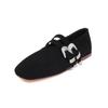 FOREADA Women Mary Janes Square Toe Flats Buckle Concise Glove Shoes Ladies Fashion Casual Shoes Spring Autumn Black Brown 46