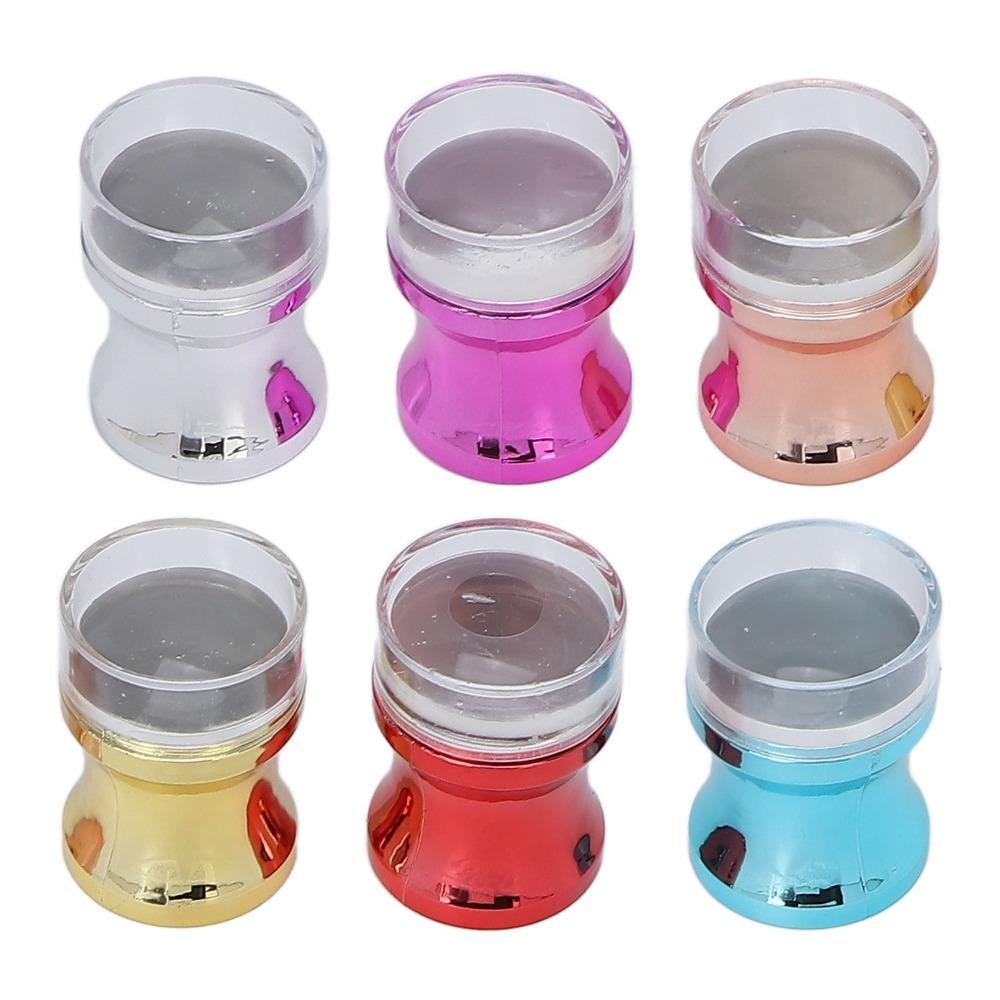 6pcs Silicone Manicure Stamper Transparent Silicone Stamper Clear Jelly Stamper DIY Nail Art