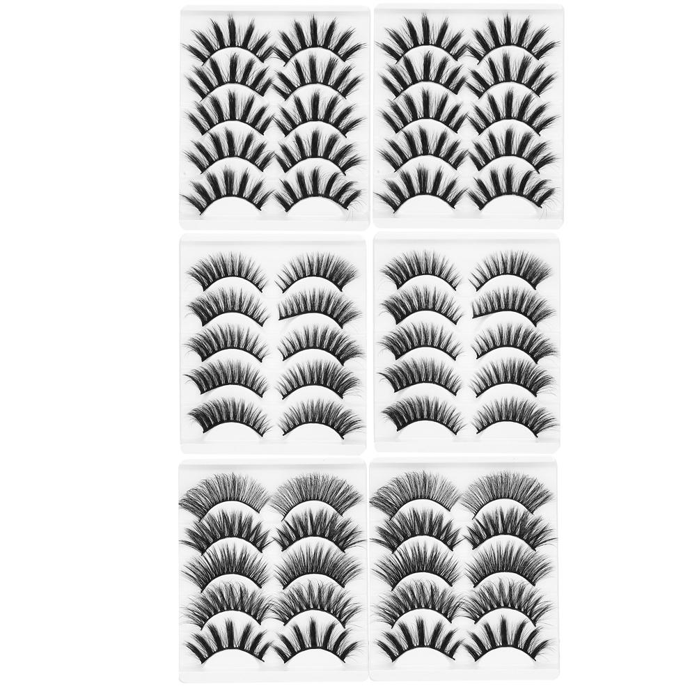 

10 пар 6D искусственных накладных ресниц, мягкие накладные ресницы, длинные толстые ресницы для макияжа для женщин