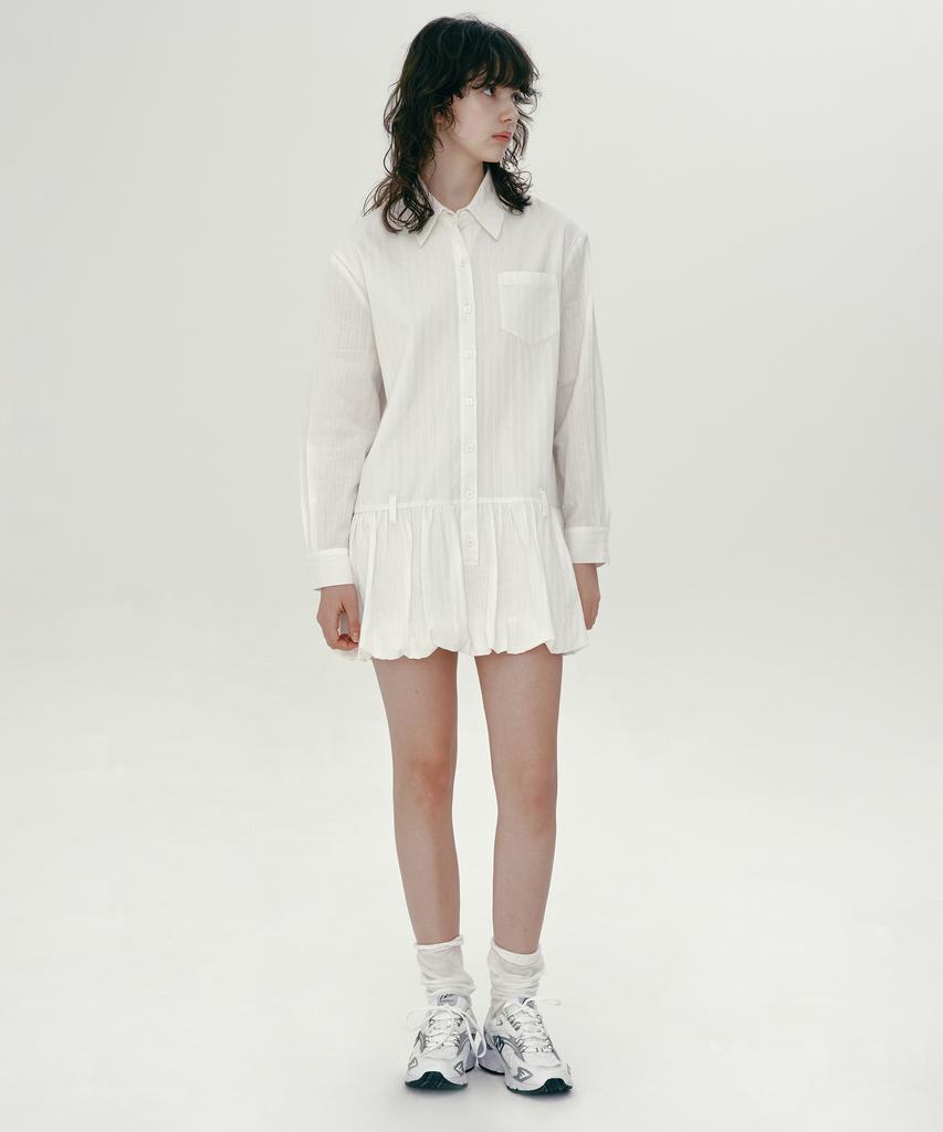 Margarine Fingers Shirt Balloon One-Piece (White)
