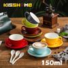 150ml Espresso Kaffeetassen-Sets Hochwertige, einfache Tasse im europäischen Stil Dicke farbige Glasur Keramik Cappuccino Blumentassen Latte