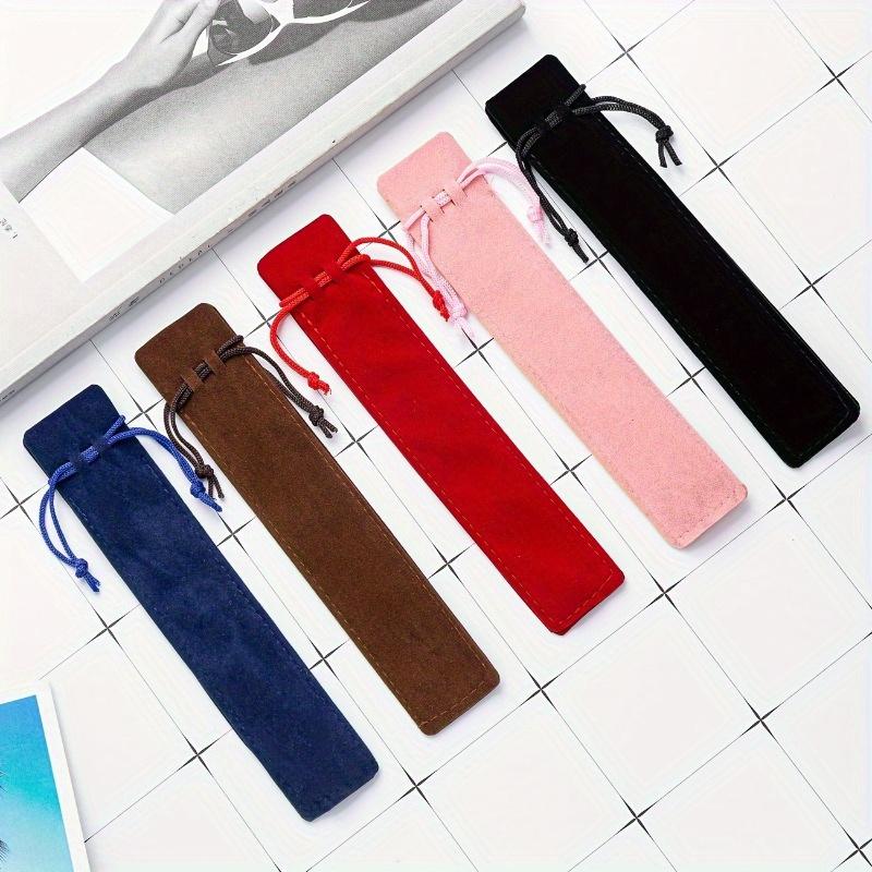 Luxury Crystal Pencil Cases - Double-Sided, Thick Plush Fabric Storage Bags for Copper & Fountain Pens