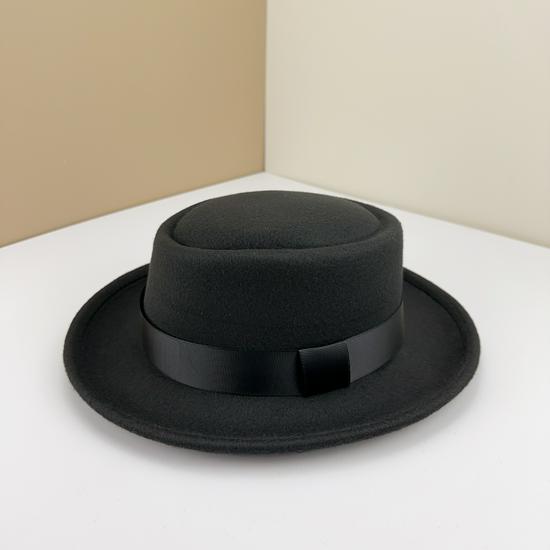 

Женская черная французская шерстяная шляпа с подвернутыми полями - Элегантный осенне-зимний модный аксессуар Adjustable M 56–58cm чёрный