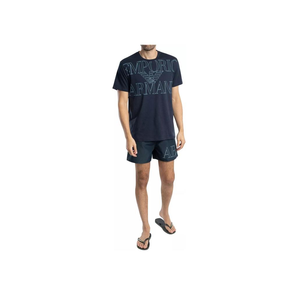 Emporio Armani Logo Print Crew Neck Short Sleeve T-Shirt Men tops Blue EM000574-AF12326-UB102