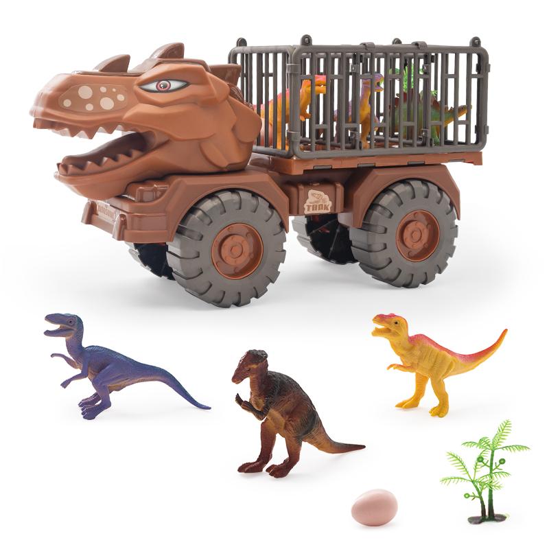 Tyrannosaurus Rex Carrier Car ,Triceratops Transport Vehicle, Truck Toys, Fantastic Playset for Kids