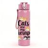 1PC Cats Are My Therapy Group Print 750ml Color Plastic Sports Water Bottle Leakproof Flip Straw Lid Suitable for Sports Office Home Use