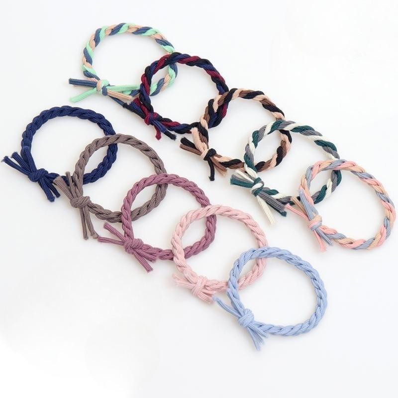 Colorful Plaited Braid Hairband with High Elasticity, Hair Elastic Band, Thickened Hand-woven Hair Tie, Knotted Hair Rope