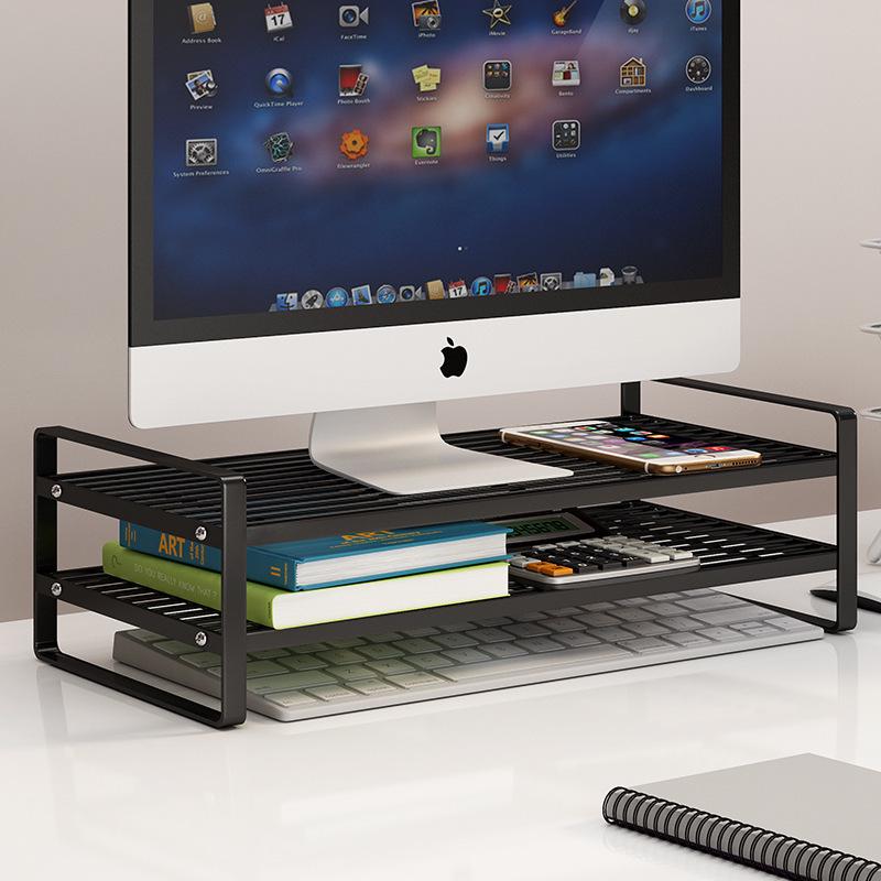 Multifunctional Metal Desktop Riser with Heat Dissipation and Storage