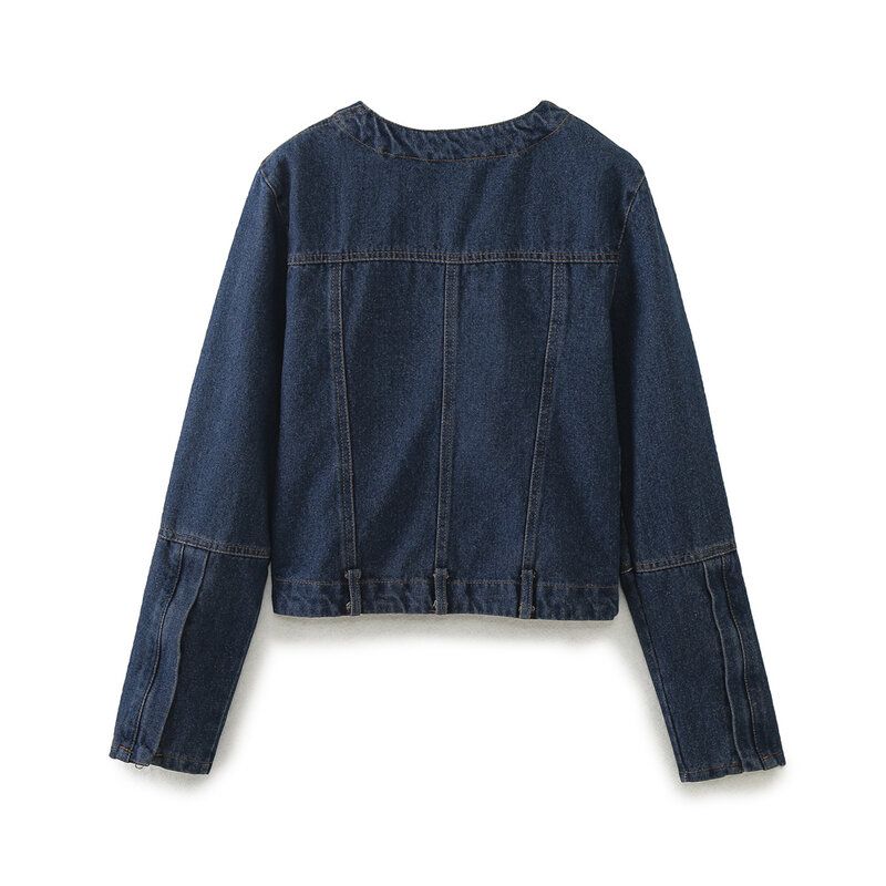 Fashion Style 2024 Spring New Arrival Women's Clothing Slim Looking All-Matching Jeans round Neck Jacket Coat Top 6045041