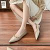 Rivet flat shoes women's soft sole comfortable summer new 2025 French shallow mouth single shoes women's one-pedal pointed women's shoes