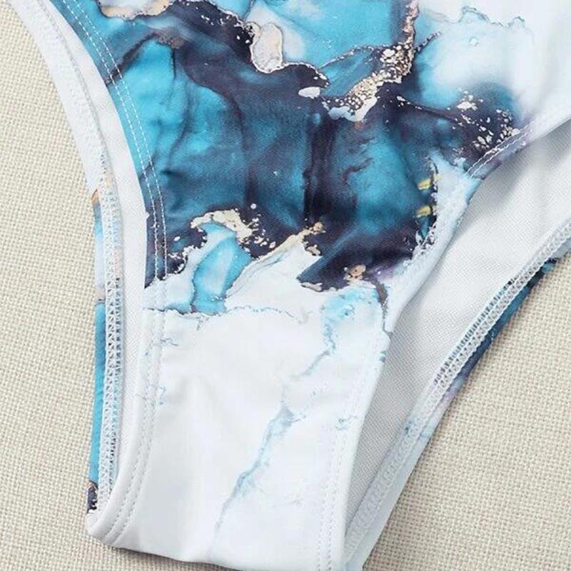 High Waist Bikini Women Push Up Swimsuit Women Printed Swimwear Tie Dye Bikini Set Summer Swim Beachwear