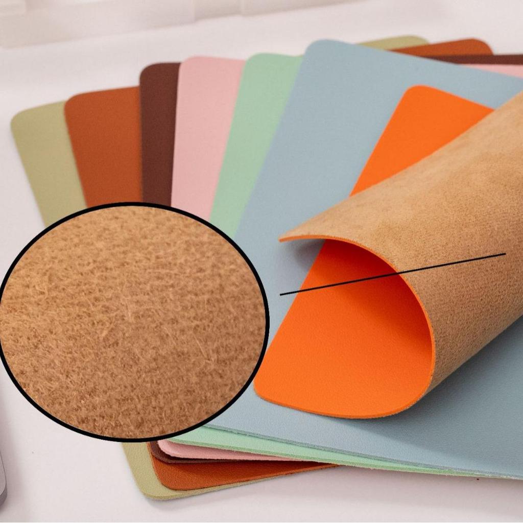 Anti-Slip Solid Color Leather Mouse Pad - Simple Desk Mat