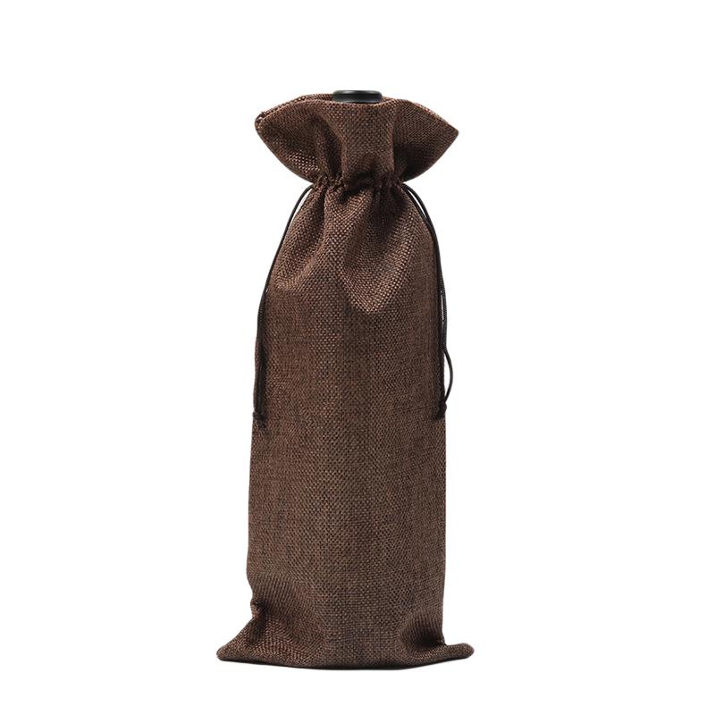 

12 Pcs/Set New Year Wine Drawstring Pocket Christmas Tree Tag Gift Bottle Burlap Champagne Dust Home Bar Restaurant Decoration кофейный