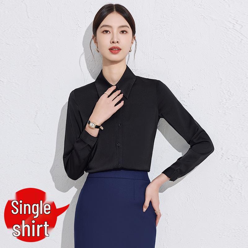 Women's High-End Professional White Shirt - Spring/Autumn 2024 Formal Workwear